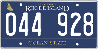 RI license plate 044928