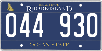 RI license plate 044930