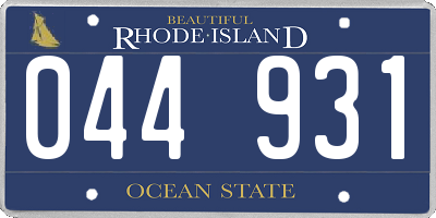 RI license plate 044931