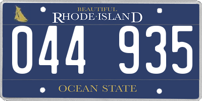RI license plate 044935