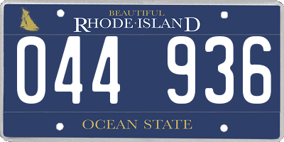 RI license plate 044936