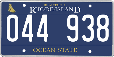 RI license plate 044938