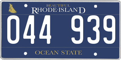 RI license plate 044939
