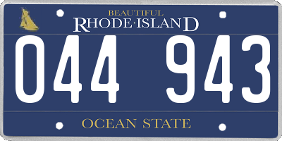 RI license plate 044943