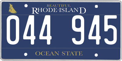 RI license plate 044945