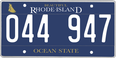 RI license plate 044947