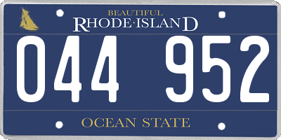 RI license plate 044952