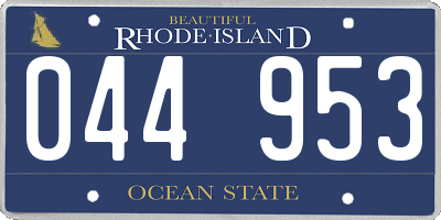 RI license plate 044953