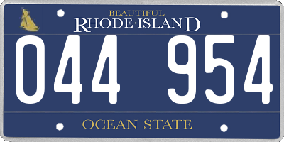 RI license plate 044954