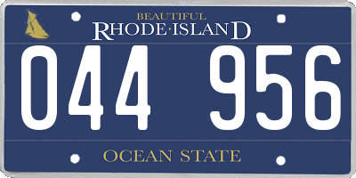 RI license plate 044956