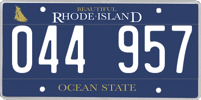 RI license plate 044957