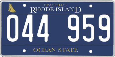 RI license plate 044959