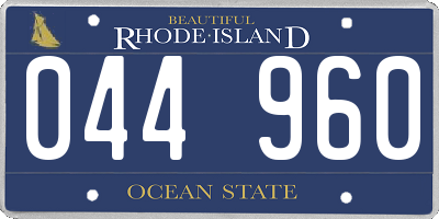 RI license plate 044960