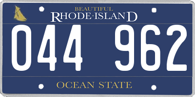 RI license plate 044962