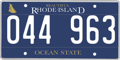 RI license plate 044963