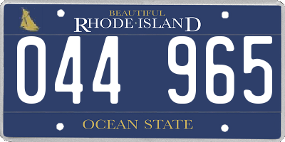 RI license plate 044965