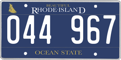 RI license plate 044967