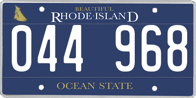 RI license plate 044968