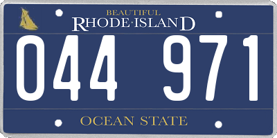 RI license plate 044971