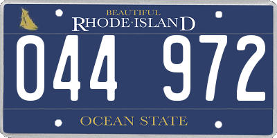 RI license plate 044972