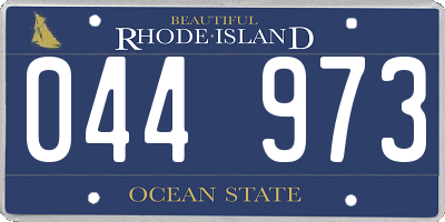 RI license plate 044973