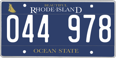 RI license plate 044978