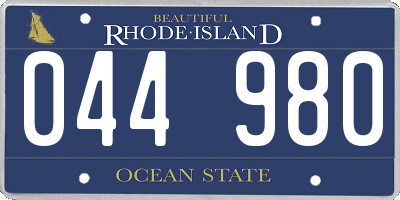 RI license plate 044980