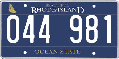 RI license plate 044981