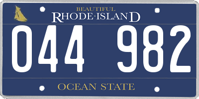 RI license plate 044982