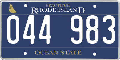 RI license plate 044983