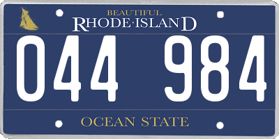 RI license plate 044984