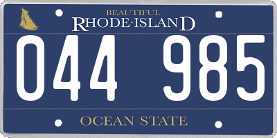 RI license plate 044985