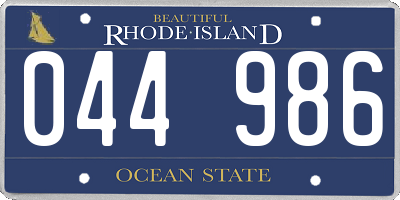 RI license plate 044986