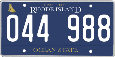 RI license plate 044988