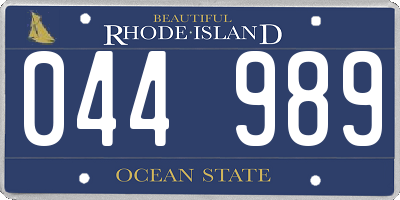 RI license plate 044989