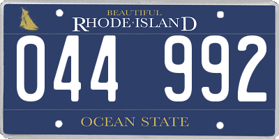RI license plate 044992