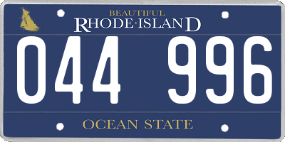 RI license plate 044996