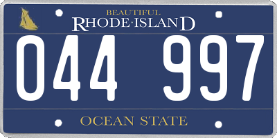 RI license plate 044997