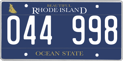 RI license plate 044998