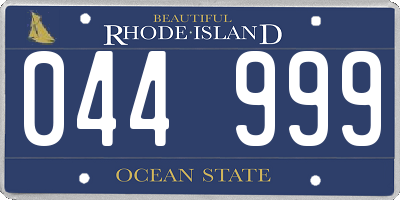 RI license plate 044999