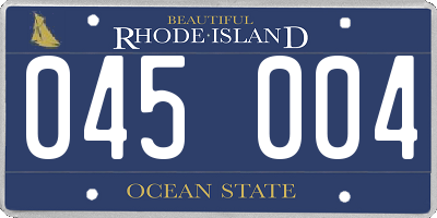 RI license plate 045004