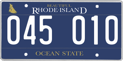 RI license plate 045010