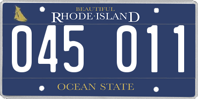RI license plate 045011