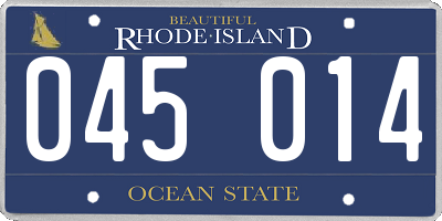 RI license plate 045014