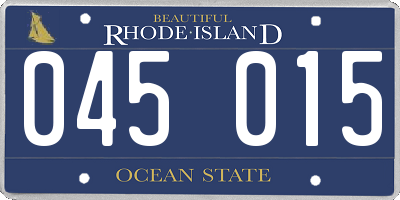RI license plate 045015