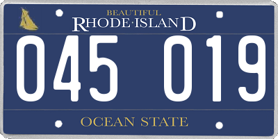 RI license plate 045019