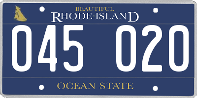 RI license plate 045020