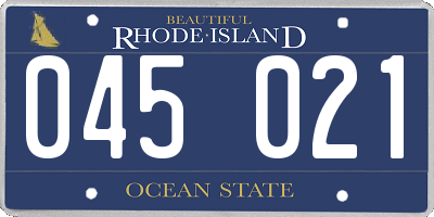 RI license plate 045021