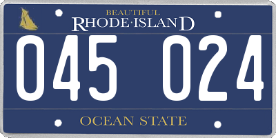 RI license plate 045024