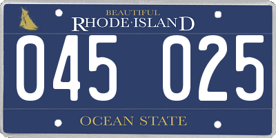 RI license plate 045025